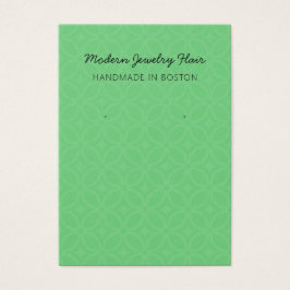 Modern Pattern Green Earring Display Card Visitekaartje