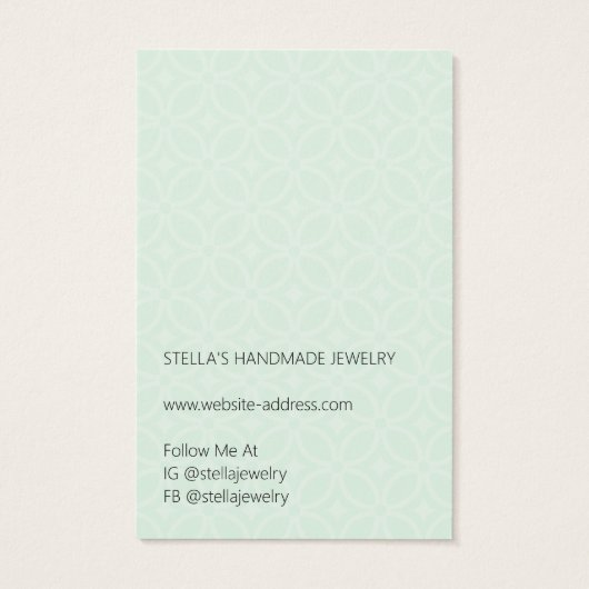 Modern Pattern Green Hoop Earring Display Card (Dos)