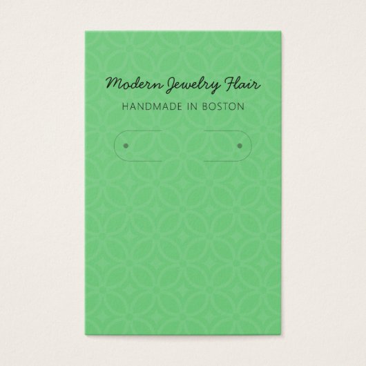 Modern Pattern Green Hoop Earring Display Card (Devant)