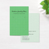 Modern Pattern Green Hoop Earring Display Card Visitekaartje (Bureau)