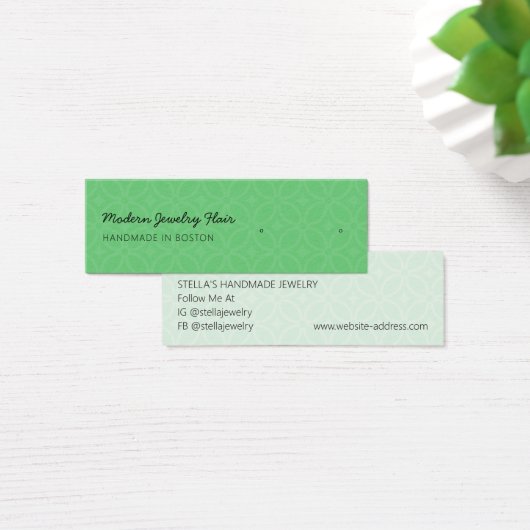 Modern Pattern Green Stud Earring Display Card (Bureau)