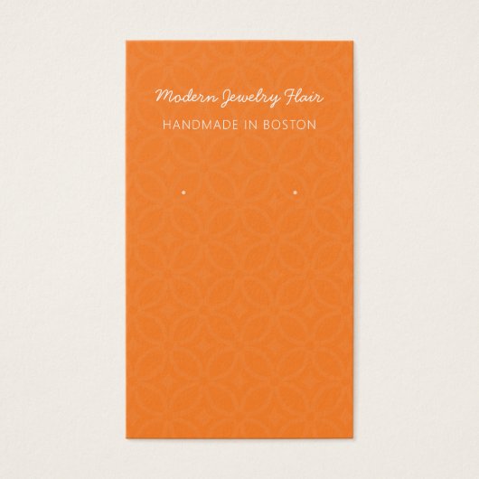 Modern Pattern Orange Earring Display Card (Devant)