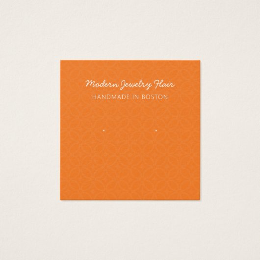 Modern Pattern Orange Earring Display Card (Devant)