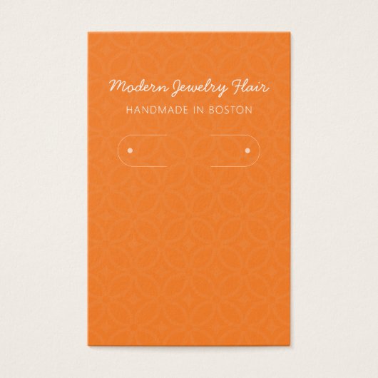 Modern Pattern Orange Hoop Earring Display Card (Devant)