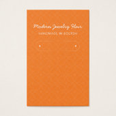 Modern Pattern Orange Hoop Earring Display Card Visitekaartje (Voorkant)