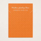 Modern Pattern Orange Necklace Display Card Visitekaartje (Voorkant)