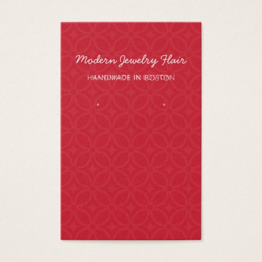 Modern Pattern Red Earring Display Card (Devant)