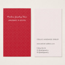 Modern Pattern Red Earring Display Card