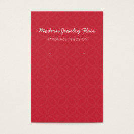 Modern Pattern Red Earring Display Card Visitekaartje
