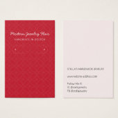 Modern Pattern Red Hoop Earring Display Card (Devant & derrière)