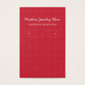 Modern Pattern Red Hoop Earring Display Card (Devant)