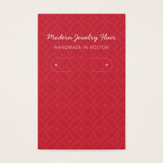 Modern Pattern Red Hoop Earring Display Card (Devant)