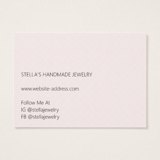 Modern Pattern Red Necklace Bracelet Display Card (Dos)