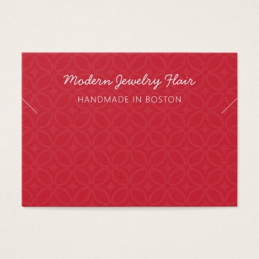 Modern Pattern Red Necklace Bracelet Display Card (Devant)