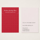 Modern Pattern Red Necklace Display Card (Devant & derrière)