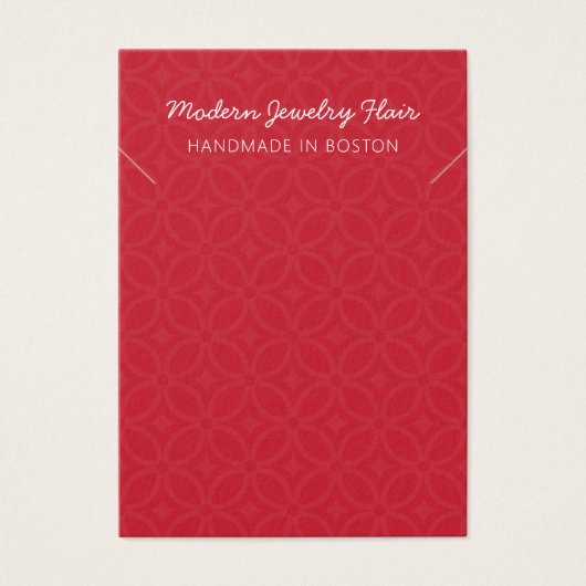 Modern Pattern Red Necklace Display Card (Devant)