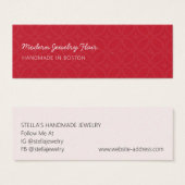 Modern Pattern Red Stud Earring Display Card (Devant & derrière)