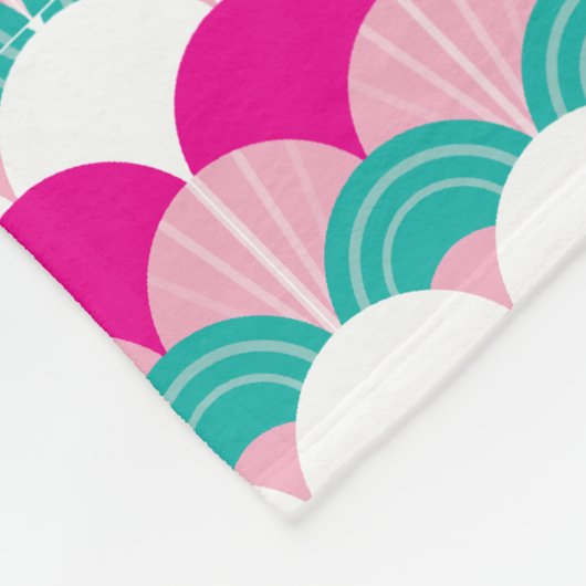 MODERN PATTERN  scallop meisje roze groene jade Fleece Deken (Hoek)