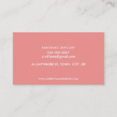 MODERN PATTERN striped koraal retro logo mint Visitekaartje (Achterkant)