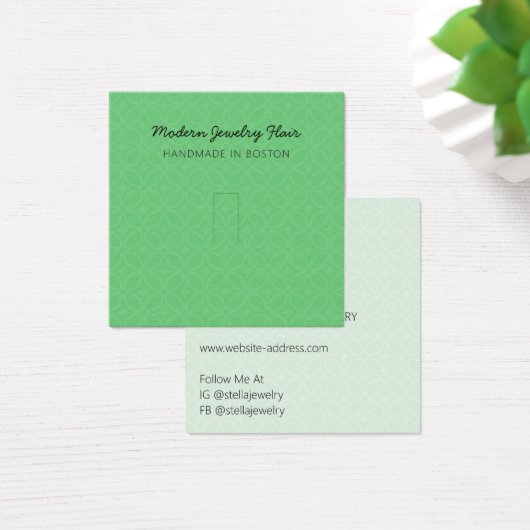 Modern Pattern Vivid Green Ring Display Card (Bureau)