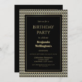 Modern patterned Border Birthday Party Kaart (Voorkant / Achterkant)