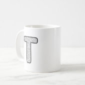 Modern Patterned Letter P Monogram Ceramic Mug (Devant gauche)