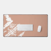 Modern Peach and Black Abstract Ink Brush Desk Mat (Clavier et souris)