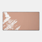 Modern Peach and Black Abstract Ink Brush Desk Mat (Recto)