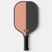 Modern Peach And Dark Gray Monogram Custom Pickleball Paddle (Voorkant)