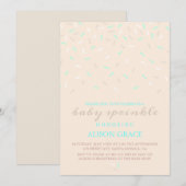 Modern Peach & Blue Baby Sprinkle Invitation Kaart (Voorkant / Achterkant)