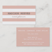 Modern Peach en White Bold Stripes Visitekaartje (Voorkant / Achterkant)