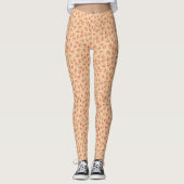 Modern Peach Flick-patroon Leggings (Voorkant)