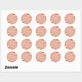 Modern Peach Floral Baby shower Stickers (Vel)