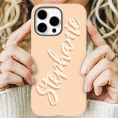 Modern Peach Minimal Script Name Case-Mate iPhone Case