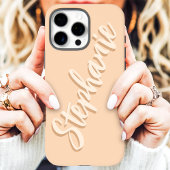 Modern Peach Minimal Script Name Case-Mate iPhone Case