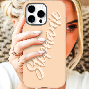 Modern Peach Minimal Script Name iPhone 16 Pro Max Hoesje