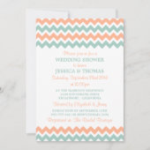 Modern Peach & Mint Chevron Wedding Shower Kaart (Voorkant)