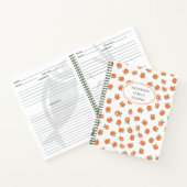 Modern Peach Pattern Personalized Recipe Notitiebo Notitieboek (Binnen)