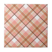 Modern Peach Red Oranje White Brown Pset Pattern Tegeltje (Voorkant)