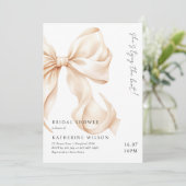 Modern Peach Tan Bow Vrijgezellenfeest Kaart (Staand voorkant)