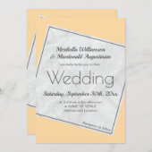 Modern Peach Yellow Wedding Invitation Kaart (Voorkant / Achterkant)