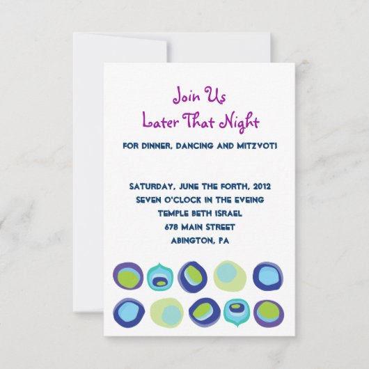 Modern Peacock Bar Bat Mitzvah Reply Kaart (Voorkant)