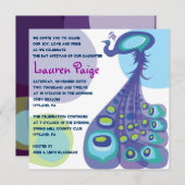 Modern Peacock Bar Bat Mitzvah Uitnodiging (Voorkant / Achterkant)