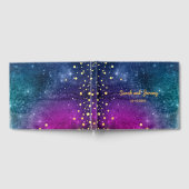 Modern Peacock Blue Gold Waterverf Wedding Gastenboek (Volledig)