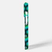 Modern Peacock Feather Pattern Monogram Case-Mate Case-Mate iPhone Case (Achterkant / Links)