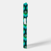 Modern Peacock Feather Pattern Monogram Case-Mate Case-Mate iPhone Case (Achterkant / Rechts)