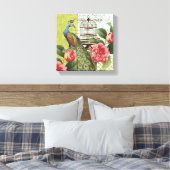Modern  Peacock stretched canvas Afdruk (Insitu (Slaapkamer))