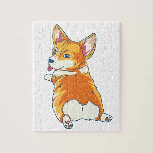 Modern Pembroke Corgi Illustration Legpuzzel (Verticaal)