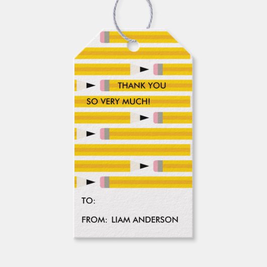 Modern Pencil Teacher Appreciation Thank You Cadeaulabel (Voorkant)