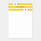 Modern Pencil Teacher Personalized Post-it® Notes (Voorkant)